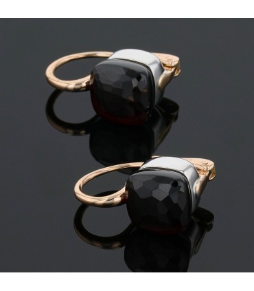 Pomellato Nudo garnet and two tones gold earrings