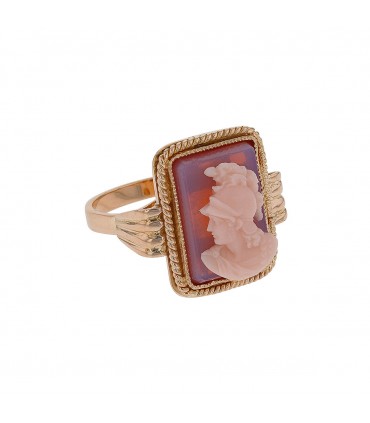 Gold and cameo ring