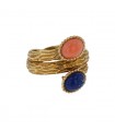Boucheron lapis lazuli, coral and gold ring