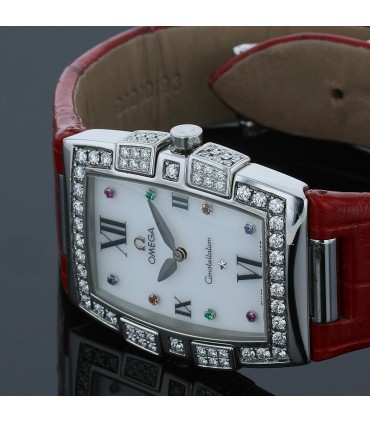 Omega Constellation colored stones, mother-of-pearl and stainless steel watch