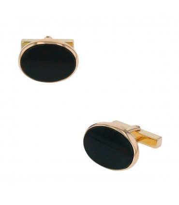 Tiffany & Co. gold and jasper cufflink