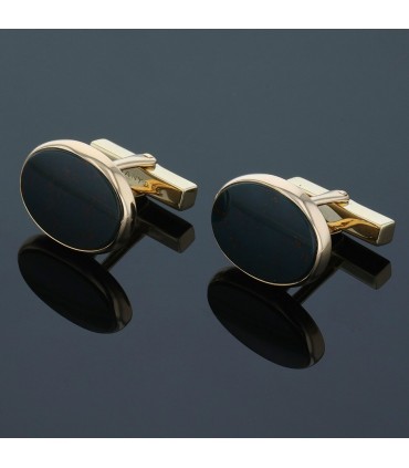 Tiffany & Co. gold and jasper cufflink