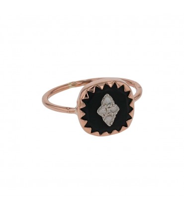 Pascale Monvoisin Pierrot resin, diamonds and gold ring