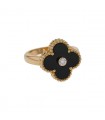 Van Cleef & Arpels Vintage Alhambra onyx, diamond and gold ring