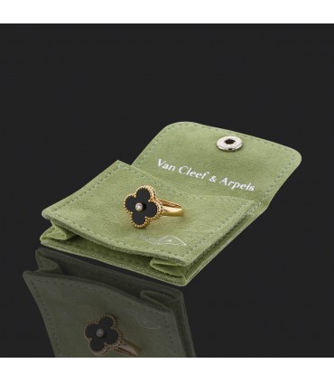 Van Cleef & Arpels Vintage Alhambra onyx, diamond and gold ring