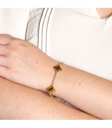 Van Cleef & Arpels Vintage Alhambra tiger’s eye quartz and gold bracelet