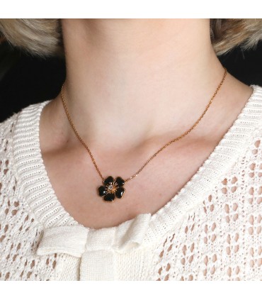 Van Cleef & Arpels Clématite onyx, diamond and gold necklace