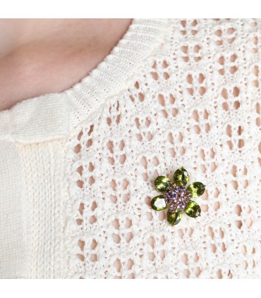 Van Cleef & Arpels Hawaï peridots, amethysts and gold brooch