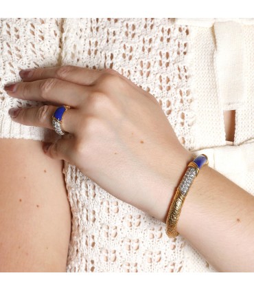 Van Cleef & Arpels lapis lazuli, diamonds, gold and platinum bracelet and ring