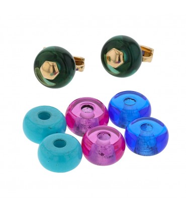 Marina B turquoises, color stones and gold earrings