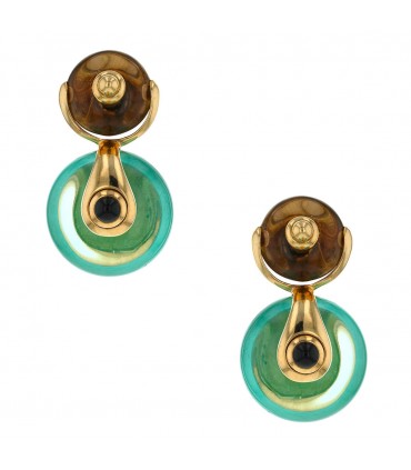 Marina B quartz, onyx and gold earrings