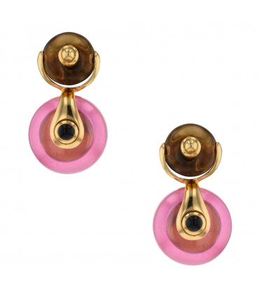 Marina B quartz, onyx and gold earrings
