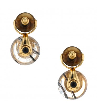 Marina B quartz, onyx and gold earrings