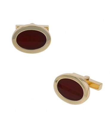 Tiffany & Co. gold and carnelian cufflink