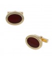Tiffany & Co. gold and carnelian cufflink