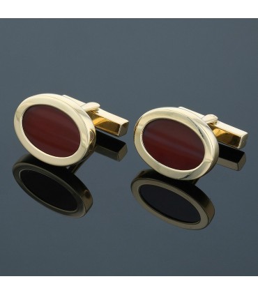 Tiffany & Co. gold and carnelian cufflink