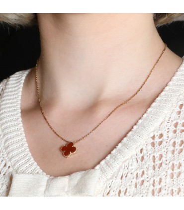 Van Cleef & Arpels Vintage Alhambra cornaline and gold necklace