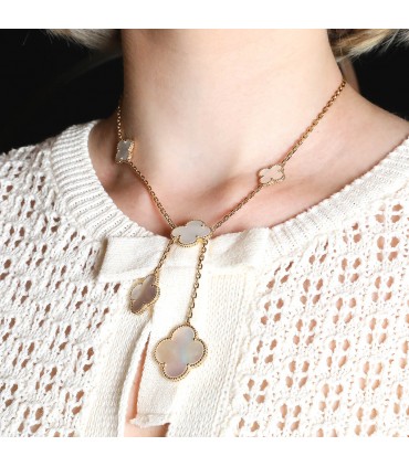 Van Cleef & Arpels Magic Alhambra mother-of-pearl and gold necklace