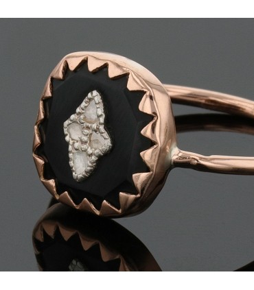 Pascale Monvoisin Pierrot resin, diamonds and gold ring