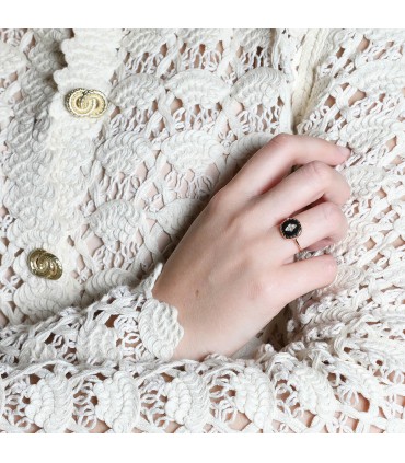 Pascale Monvoisin Pierrot resin, diamonds and gold ring