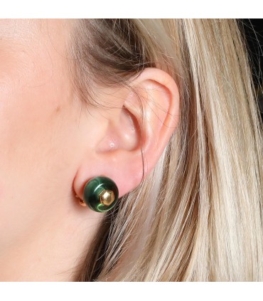 Marina B turquoises, color stones and gold earrings