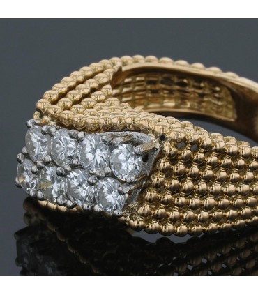 Two tones gold and diamonds ring