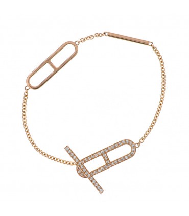 Hermès Ever Chaîne d’Ancre diamonds and gold bracelet