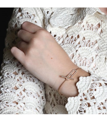 Hermès Ever Chaîne d’Ancre diamonds and gold bracelet