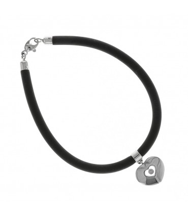 Chopard Happy Diamonds diamond, gold and rubber bracelet