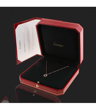 Cartier Trinity diamonds and three tones gold necklace