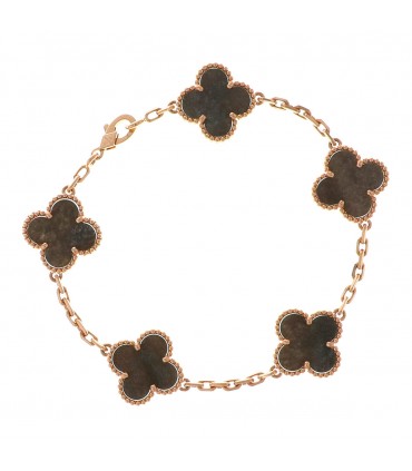 Van Cleef & Arpels Vintage Alhambra obsidian and gold bracelet