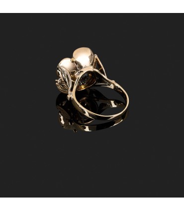 Bague or, diamant et rubis