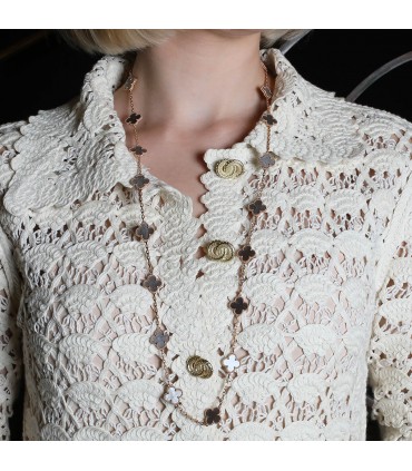 Van Cleef & Arpels Vintage Alhambra obsidian and gold necklace