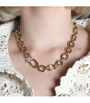 Pomellato two tones gold and diamonds necklace