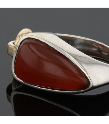 Puiforcat silver, gold and cornaline ring