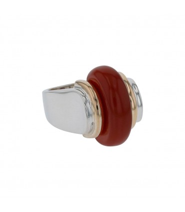 Puiforcat silver, gold and cornaline ring
