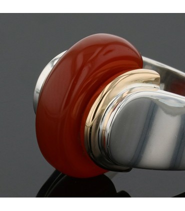 Puiforcat silver, gold and cornaline ring