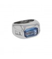 Saphir, diamonds and gold ring