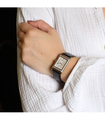 Jaeger Lecoultre Reverso stainless steel and diamonds watch