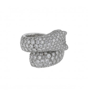 Cartier Panthère diamonds, emeralds and gold ring