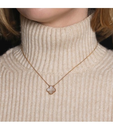 Van Cleef & Arpels Vintage Alhambra mother-of-pearl and gold necklace