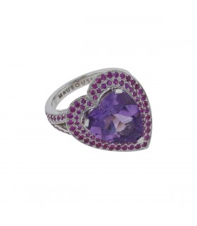 Mauboussin Subtile Raison amethyst, color sapphires and gold ring