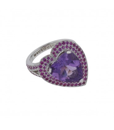 Mauboussin Subtile Raison amethyst, color sapphires and gold ring