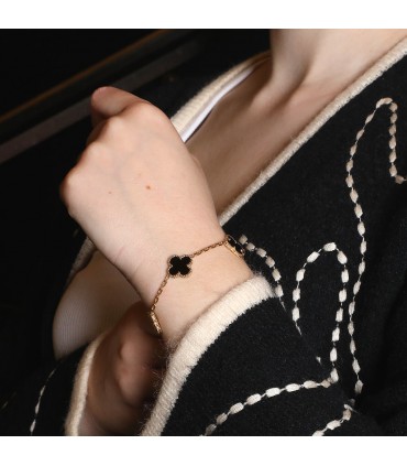 Van Cleef & Arpels Vintage Alhambra onyx and gold bracelet
