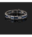 Bracelet platine, saphirs et diamants