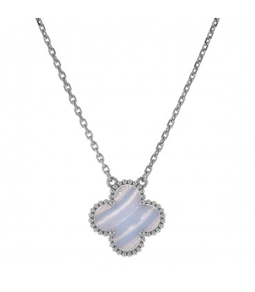 Van Cleef & Arpels Vintage Alhambra calcedony and gold necklace