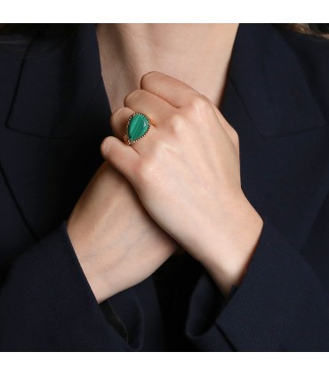 Boucheron Serpent Bohème malachite and 18k gold ring