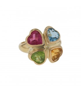 Gold and colored stones ring