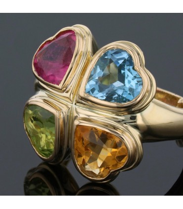 Gold and colored stones ring