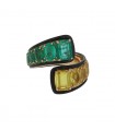 Gold, ceramic, emeralds and yellow sapphires ring